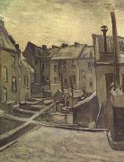Vincent Van Gogh Backyards of Old Houses in Antwerp in the Snow (nn04) oil painting on canvas